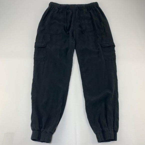 Thread & Supply Black Lightweight Pull On Cargo Pocket Jogger Pant Women's XXS - Picture 1 of 12